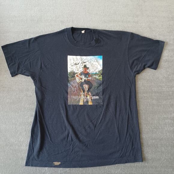 Vintage Willie Nelson T-Shirt Mens XL Black Screen Star Don't Mess With Texas - Picture 12 of 12
